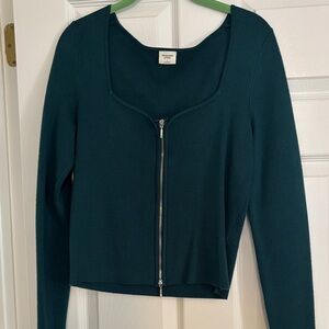 Abercrombie & Fitch Dark Green Zip-Up Cardigan